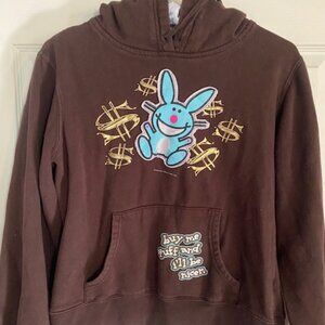 Happy Bunny Hoodie Sweatshirt Girls Size L/Womens Size S